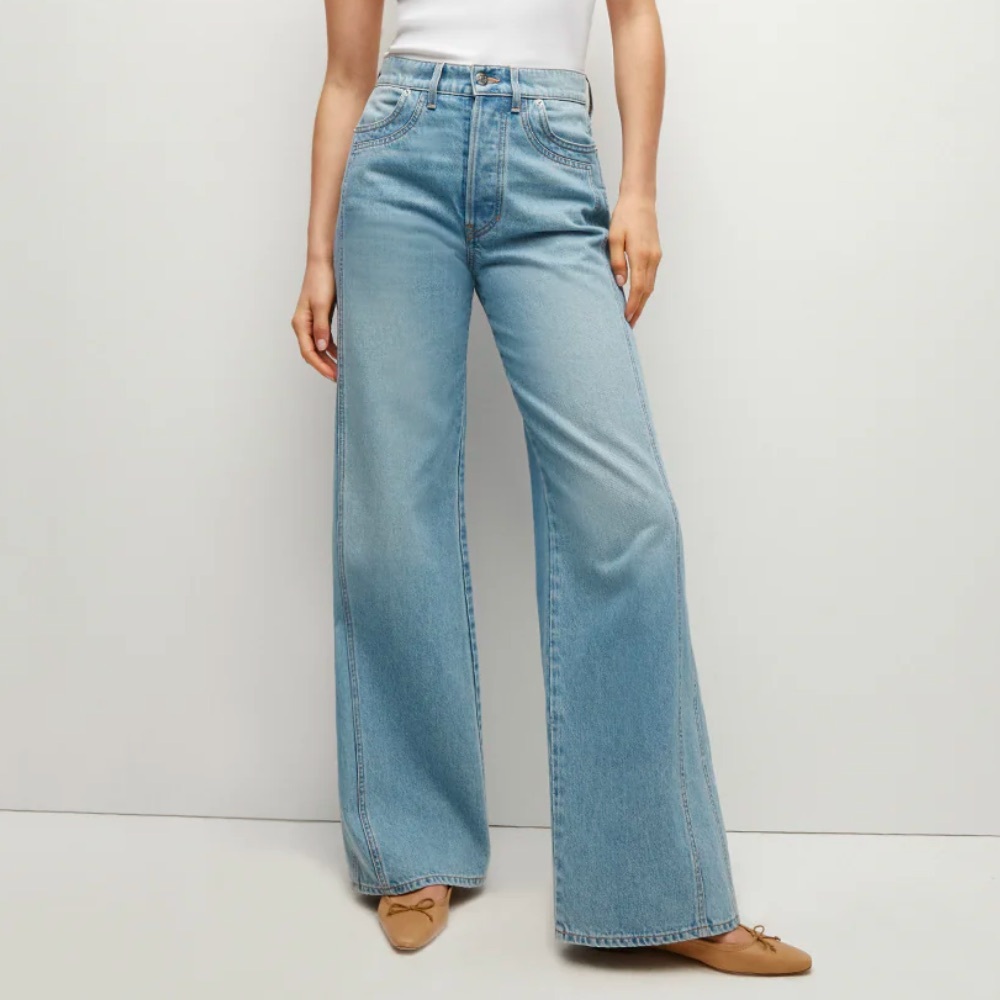 Veronica Beard Taylor Double-Seam Wide-Leg Jean